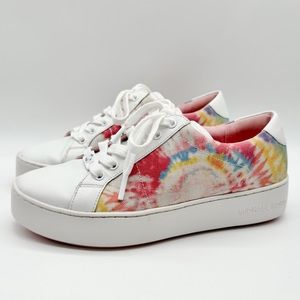 Michael Kors Poppy Tie Dye Canvas and Leather Sneakers Women’s Size 8